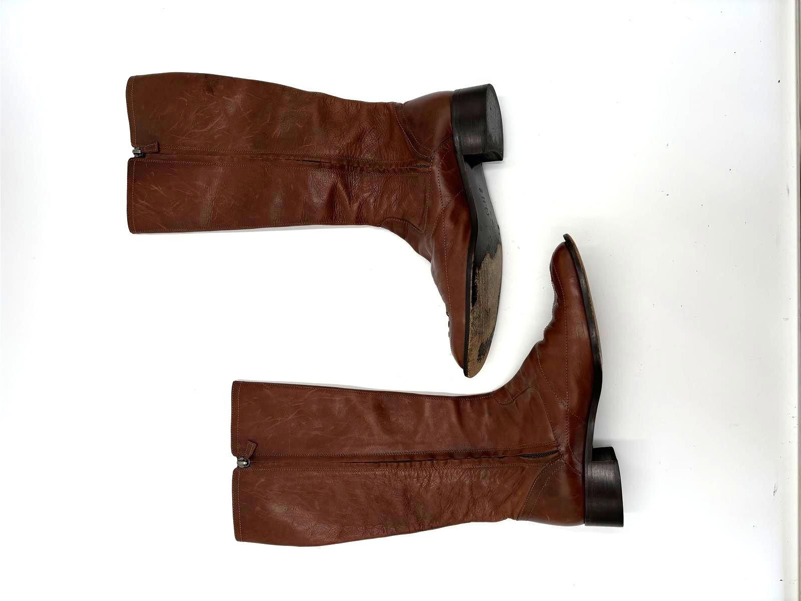 Designer PHILOSOPHY Di Alberta Ferretti Brown Leather Boots Size 9 Size US 9 / IT 39 - 3 Thumbnail