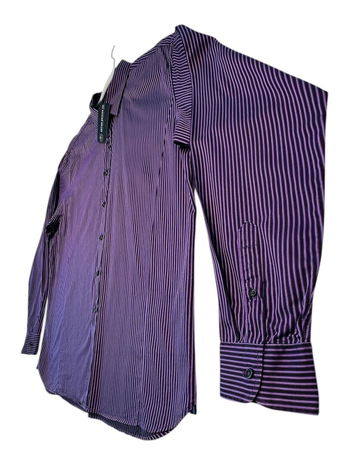 Ted Baker Ted Baker 6 Shirt Men's UK Size 2XL Purple Pinstripe Size 48R - 4 Thumbnail