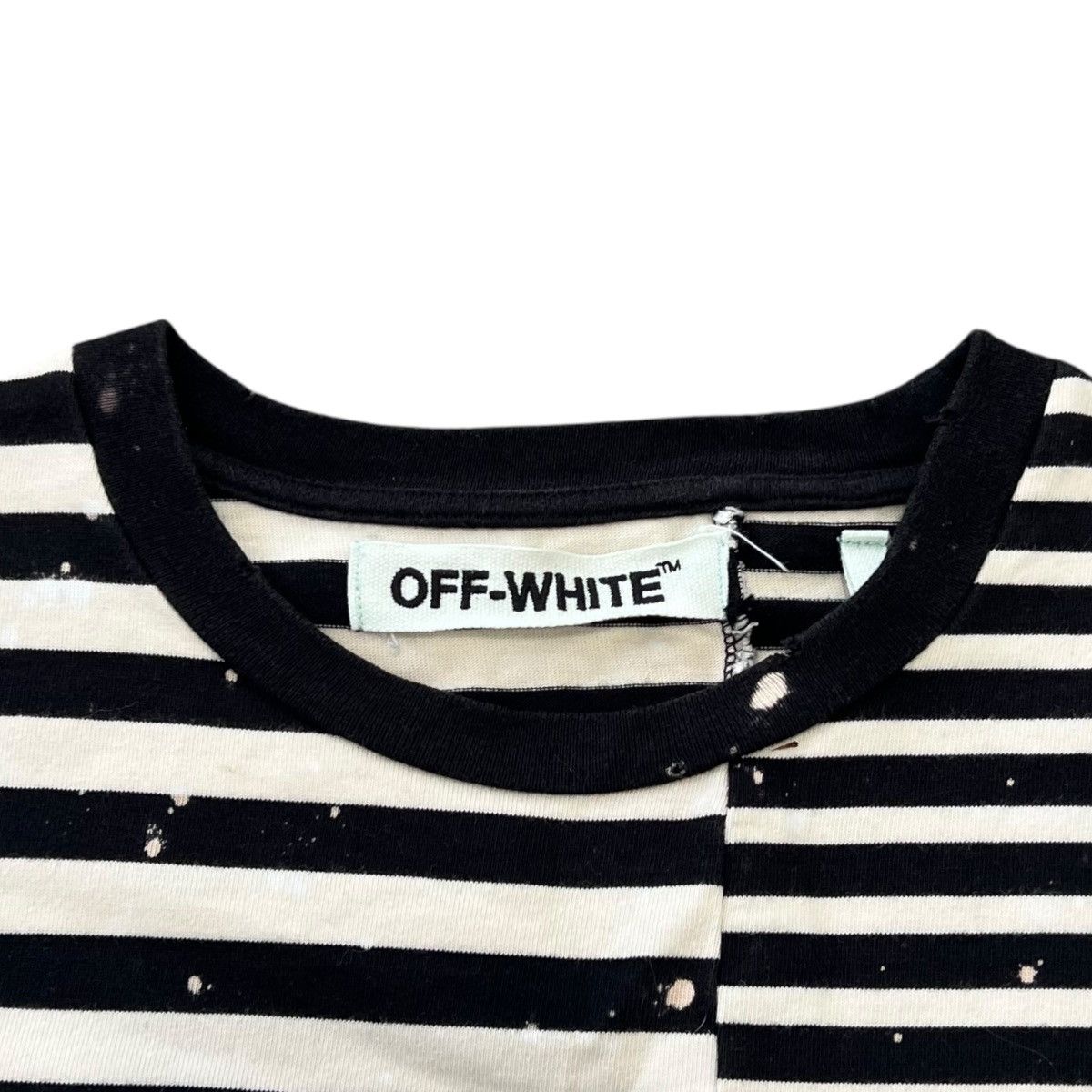 Off-White OFF-WHITE 2015SS Distressed Border L/S T-Shirt Size US XS / EU 42 / 0 - 6 Thumbnail