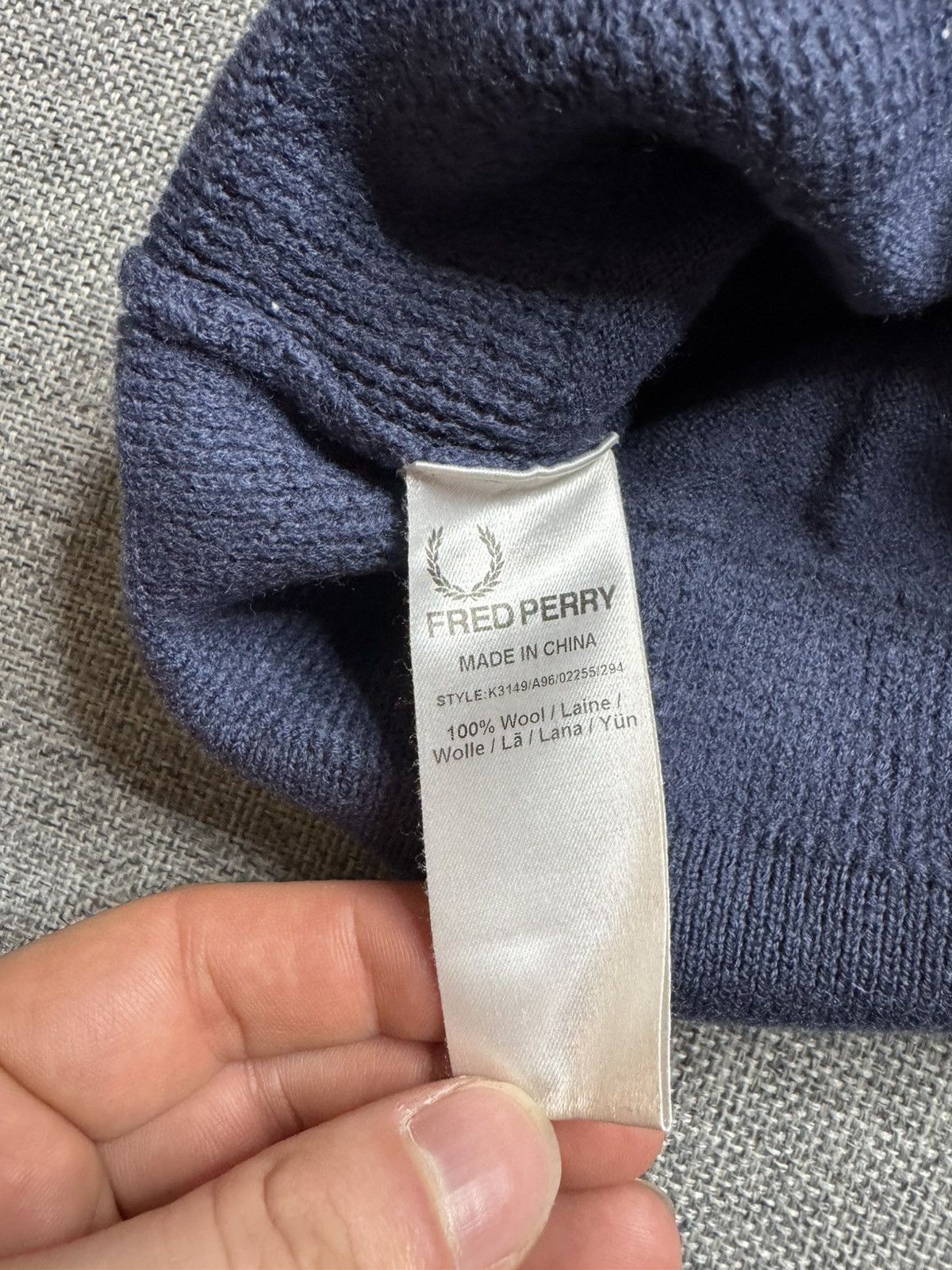 Fred Perry Fred Perry wool sweater blue grey S Size US S / EU 44-46 / 1 - 8 Thumbnail