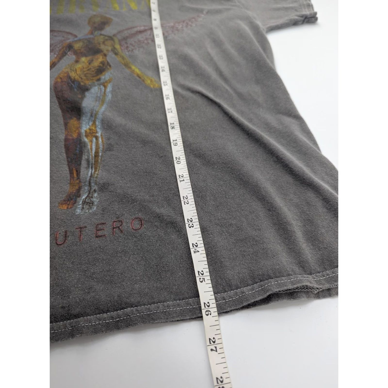 Vintage Nirvana Graphic T-Shirt Gray Short Sleeve Crew Neck Mens S/M Band In Utero Retro Logo 90s Size US S / EU 44-46 / 1 - 5 Thumbnail