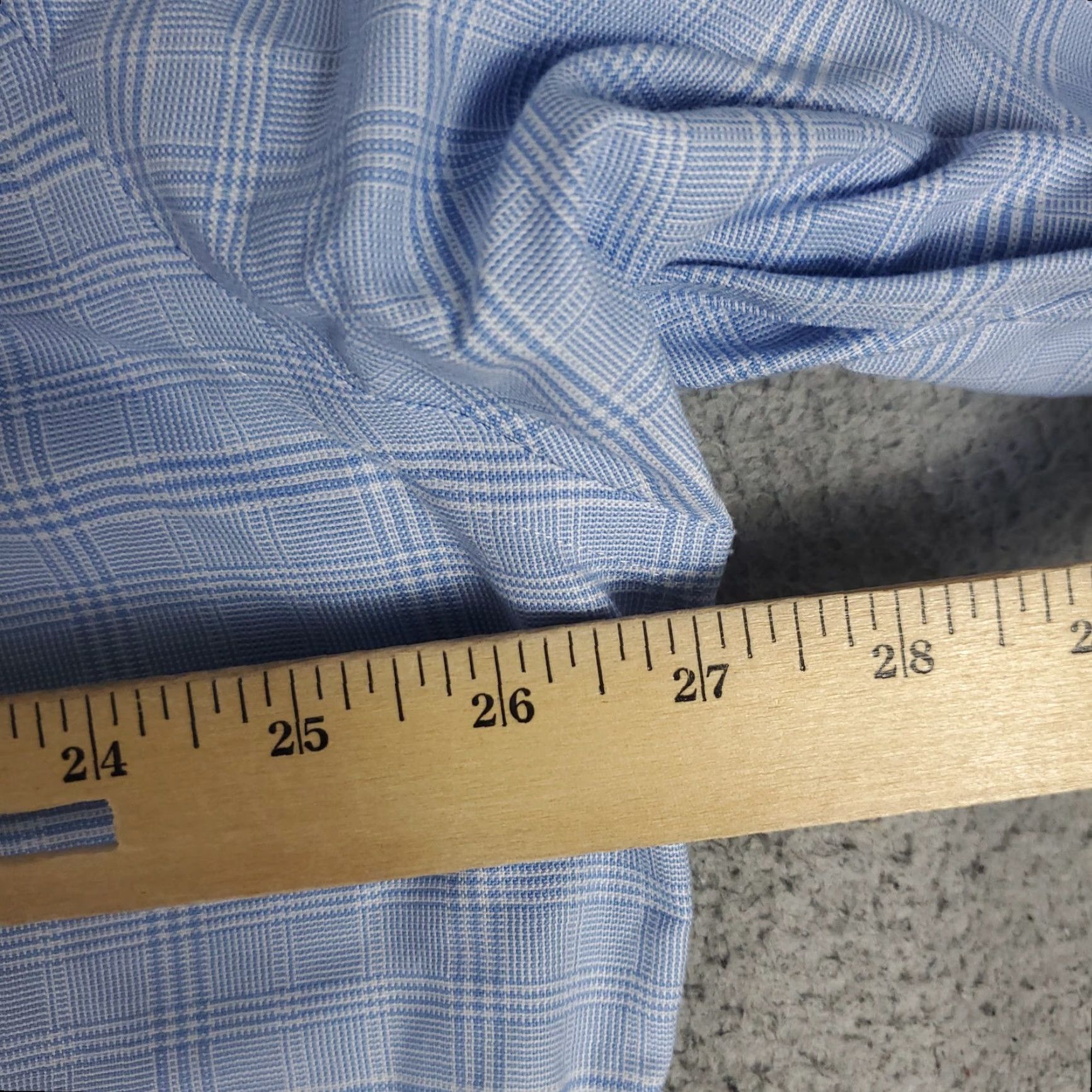 Brooks Brothers VINTAGE Brooks Brothers Shirt Mens 18 Blue Plaid Regent Dress Button Up Long Sleeve Regular 18in Blue Non-Iron Pockets Mens Breakthrough Size 48R - 6 Thumbnail