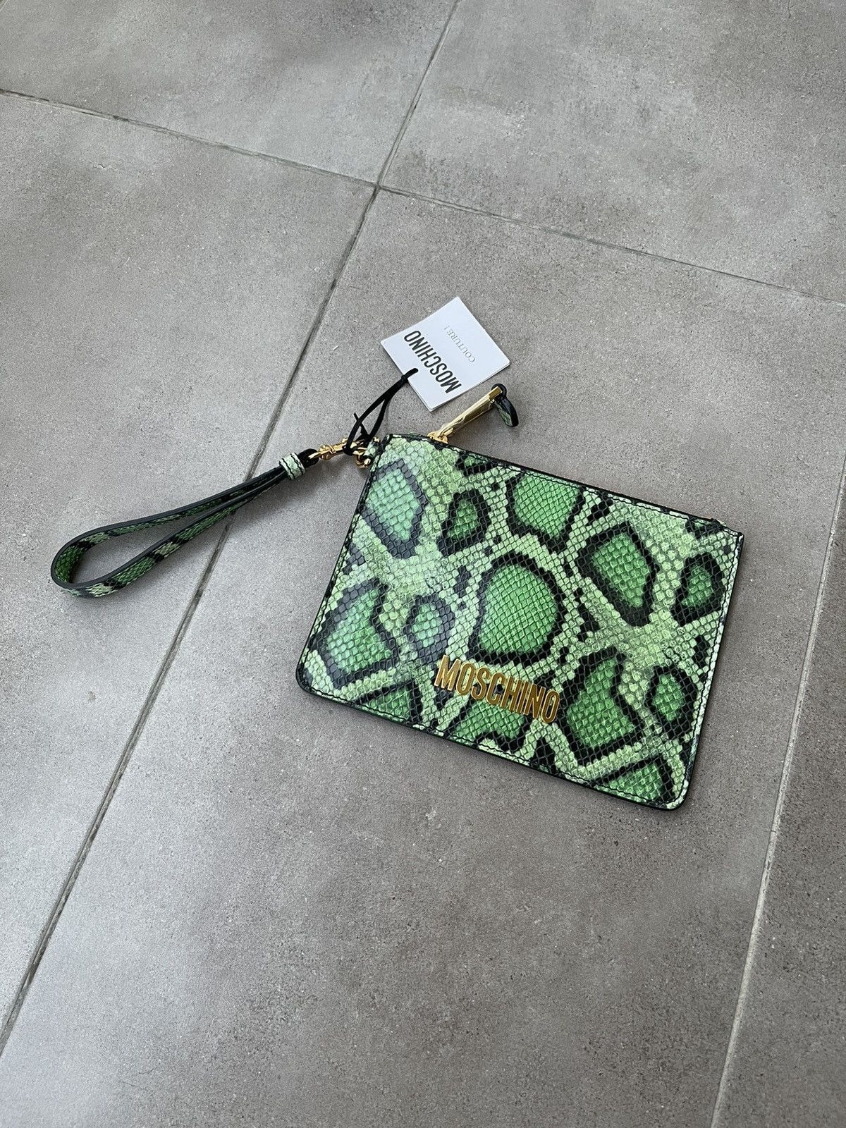 Moschino !DS! SS23 Moschino Snake Skin Pattern Leather Clutch Pouch Size ONE SIZE - 5 Thumbnail