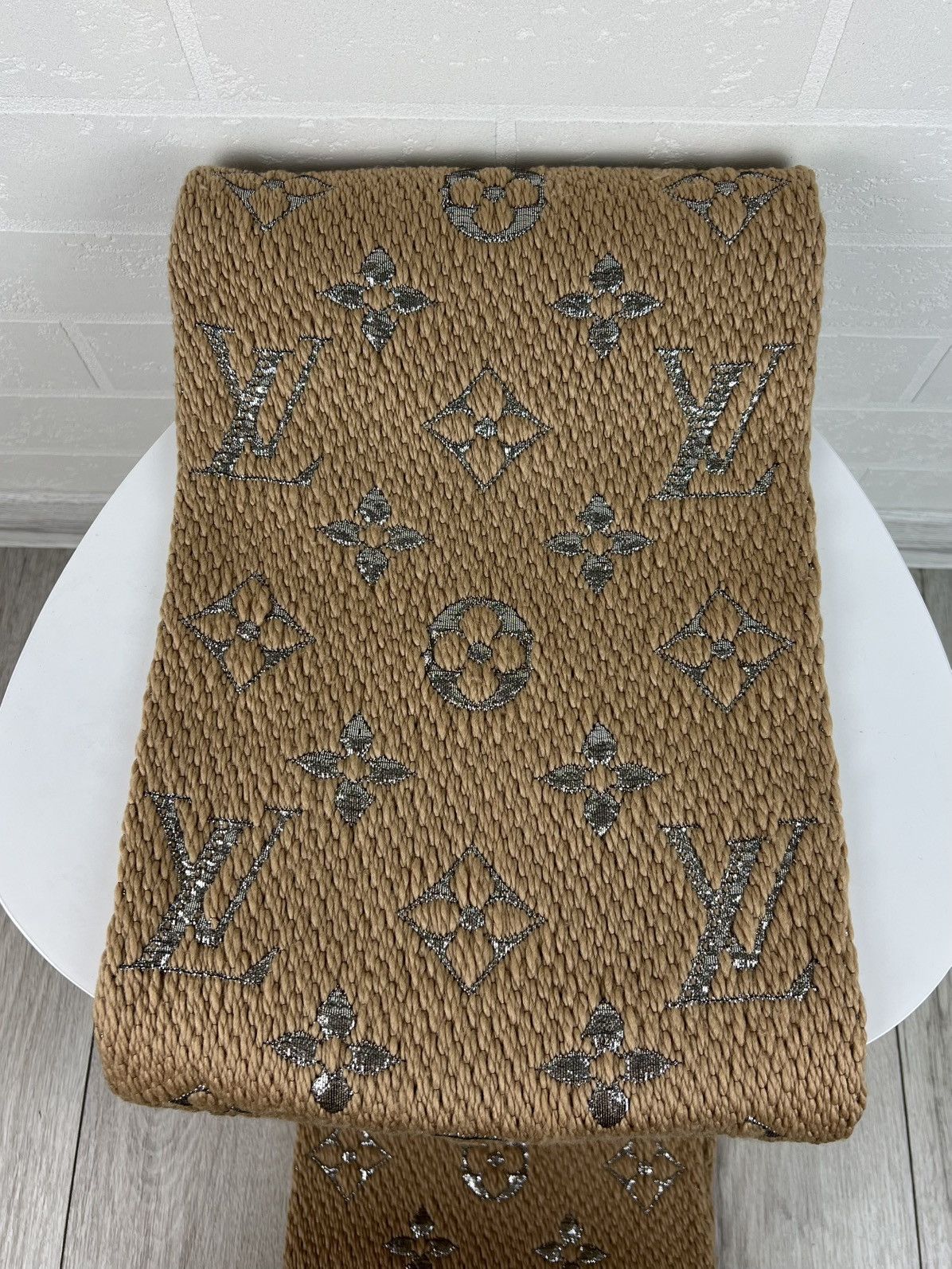 Louis Vuitton LOUIS VUITTON Scarf Echarpe LV Logomania Monogram Wool Silk Size ONE SIZE - 15 Thumbnail