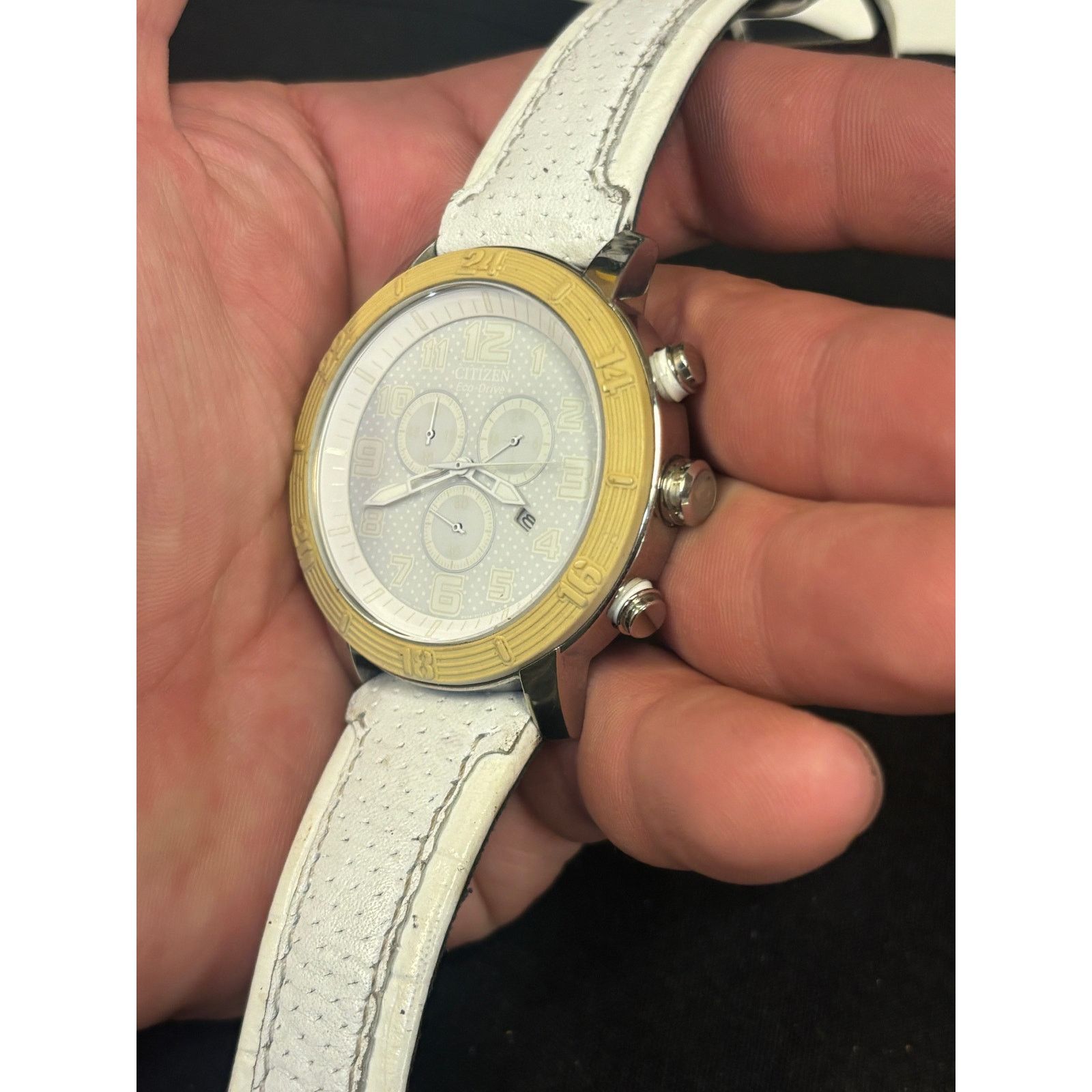 Citizen Citizen Eco-Drive White Mens Watch! It Works! Size ONE SIZE - 4 Thumbnail