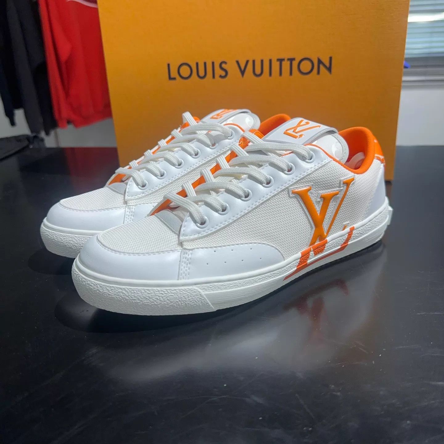 Louis Vuitton LV Charlie Orange Logo White Sneaker 41.5 (UK7.5) Size US 8.5 / EU 41-42 - 1 Thumbnail