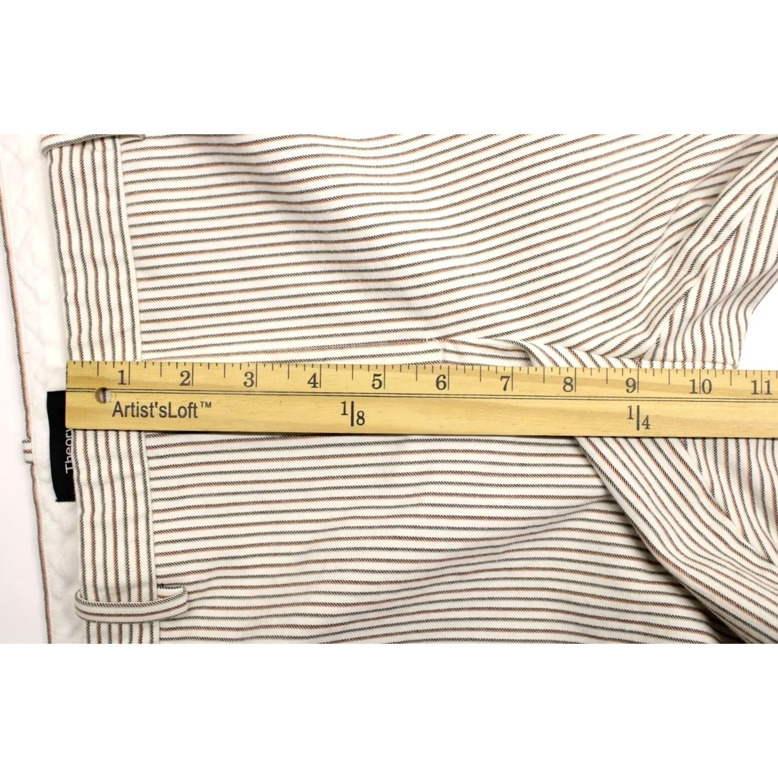 Theory Theory Womens Treeca 4 Beige Multi Striped Stretch Pants - Business & Casual Style Size 28" / US 6 / IT 42 - 6 Thumbnail