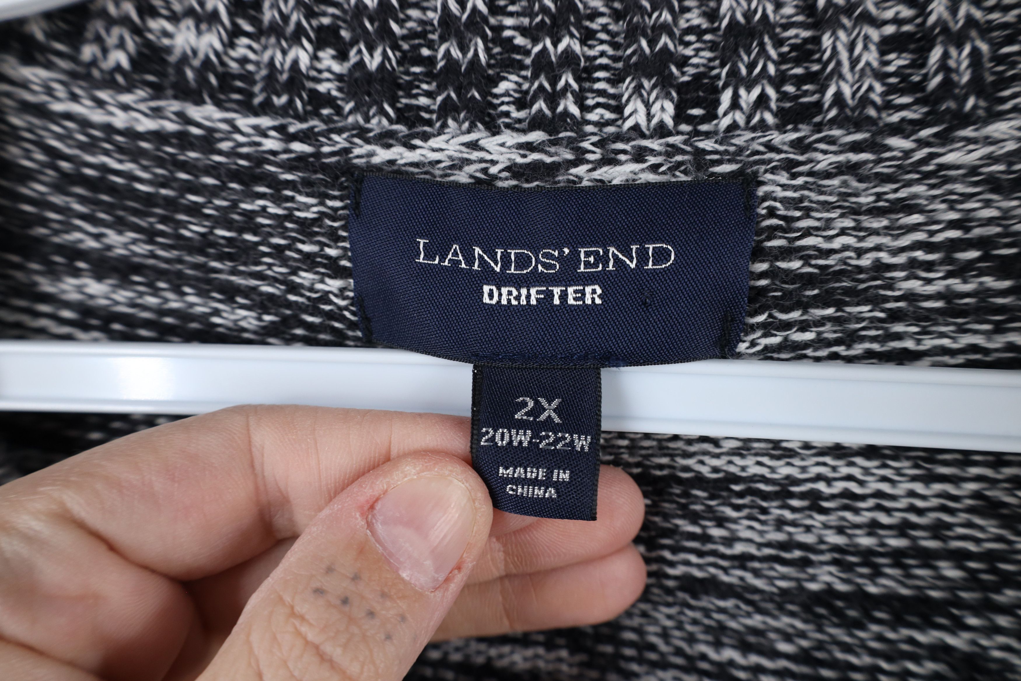 Lands' End × Vintage Vintage Lands End Drifter Weave Knit Sweater Heather Black Size XXL / US 16-18 / IT 52-54 - 7 Thumbnail