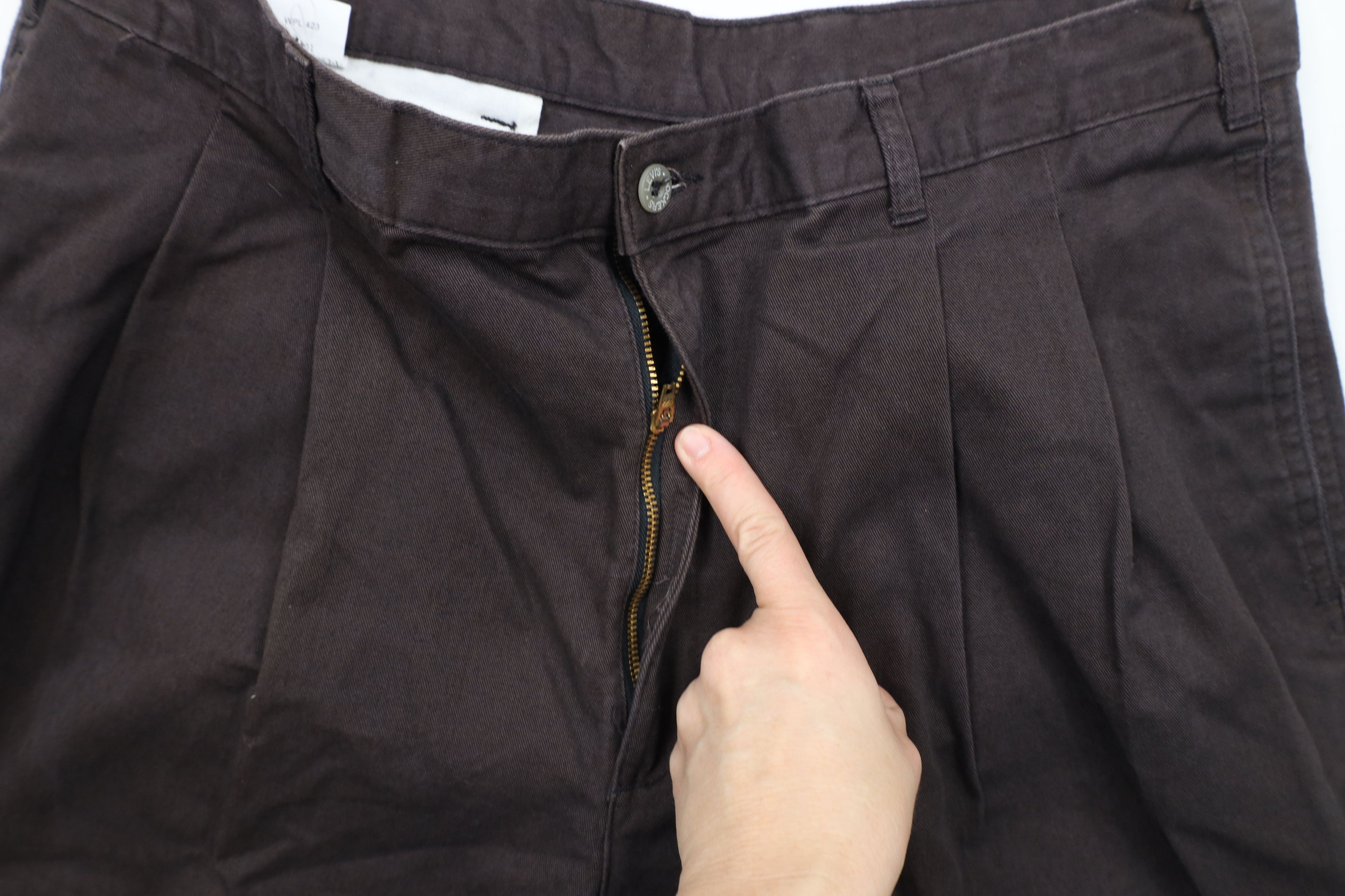 Vintage Vintage 90s Streetwear Pleated Wide Leg Chino Pants Brown Size US 36 / EU 52 - 6 Thumbnail