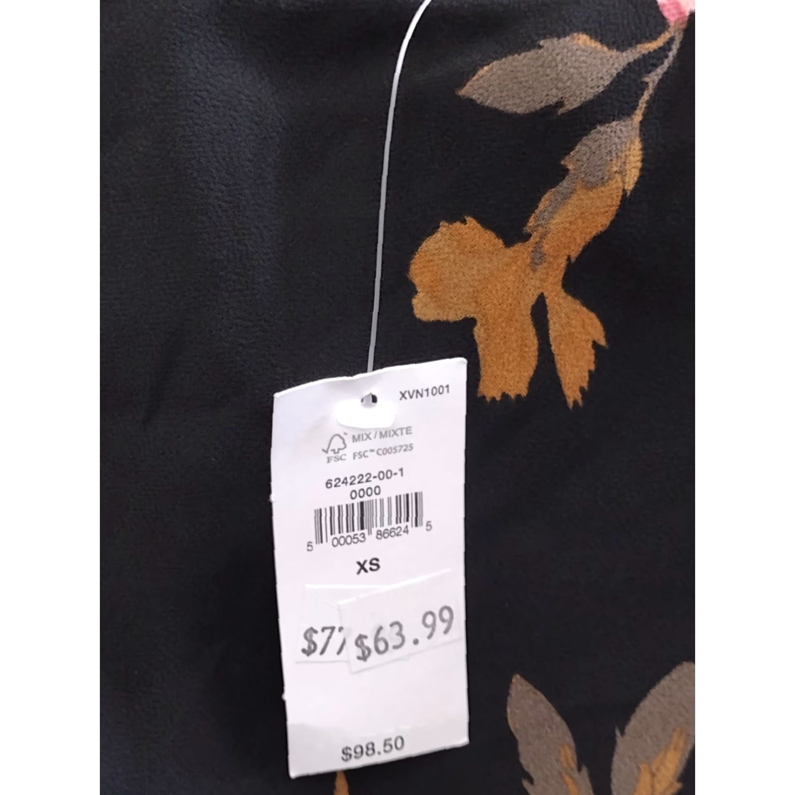 Banana Republic Banana Republic Skirt Women's Maxi Floral Black XS Long Silk Blend Pattern Bohemian Flower Color: Black Size XS Adults Women Size 26" / US 2 / IT 38 - 6 Thumbnail