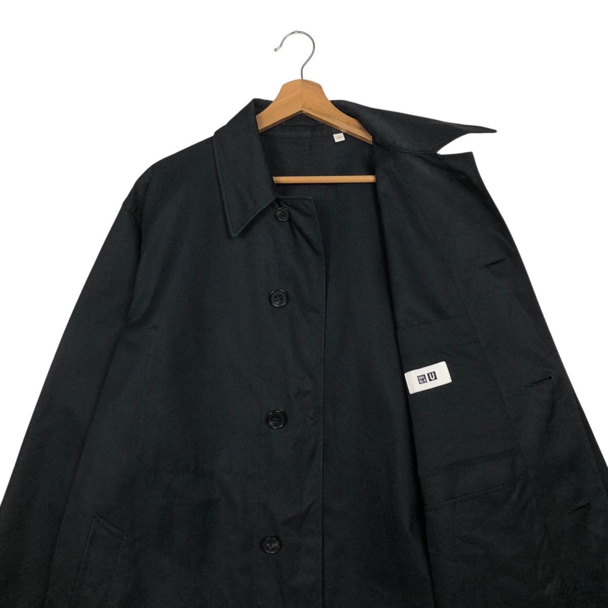 Undercover × Uniqlo 📌Rich Black Vtg Long Jacket Duck Canvas Uniqlo Undercover Size US L / EU 52-54 / 3 - 12 Thumbnail