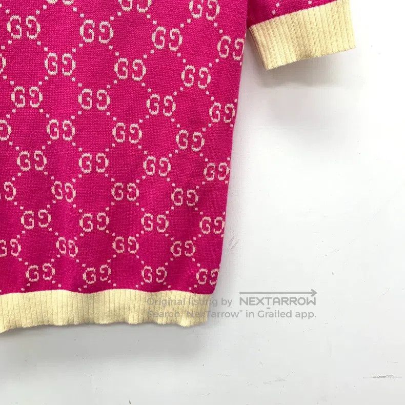 Gucci Gucci Pink logo jacquard full-print cotton round-neck shor Size XS / US 0-2 / IT 36-38 - 4 Thumbnail