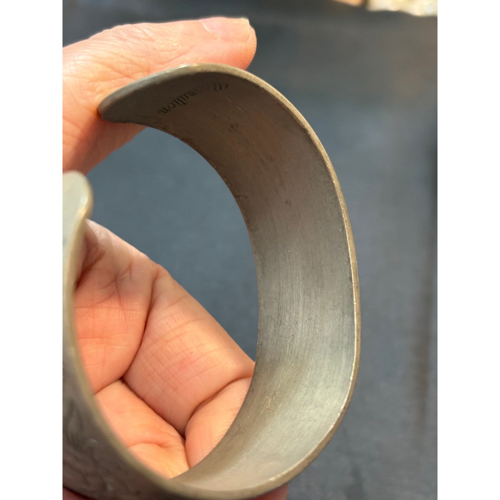 Other VTG Kirk Pewter Floral Etched Cuff Bracelet Sz 7.25” Size ONE SIZE - 9 Thumbnail
