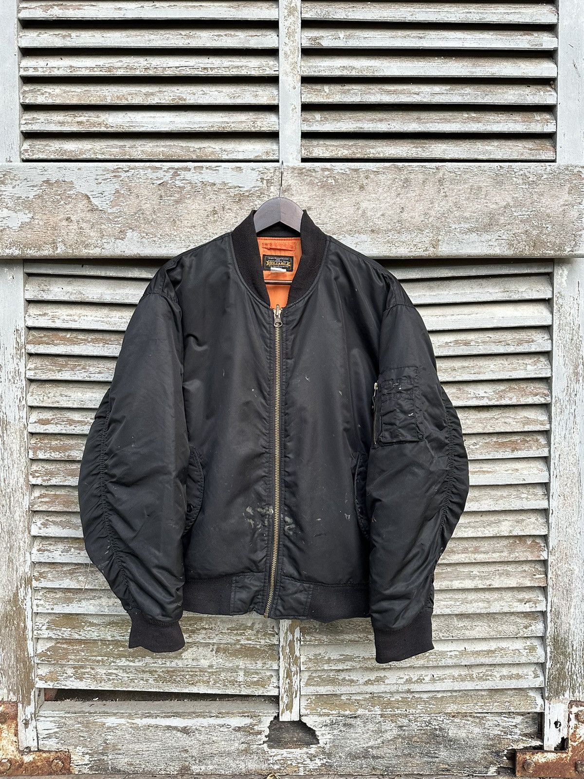 Vintage 🪖Vintage THRASHED MA-1 Man Intermediate Bomber Jacket Size US L / EU 52-54 / 3 - 3 Thumbnail
