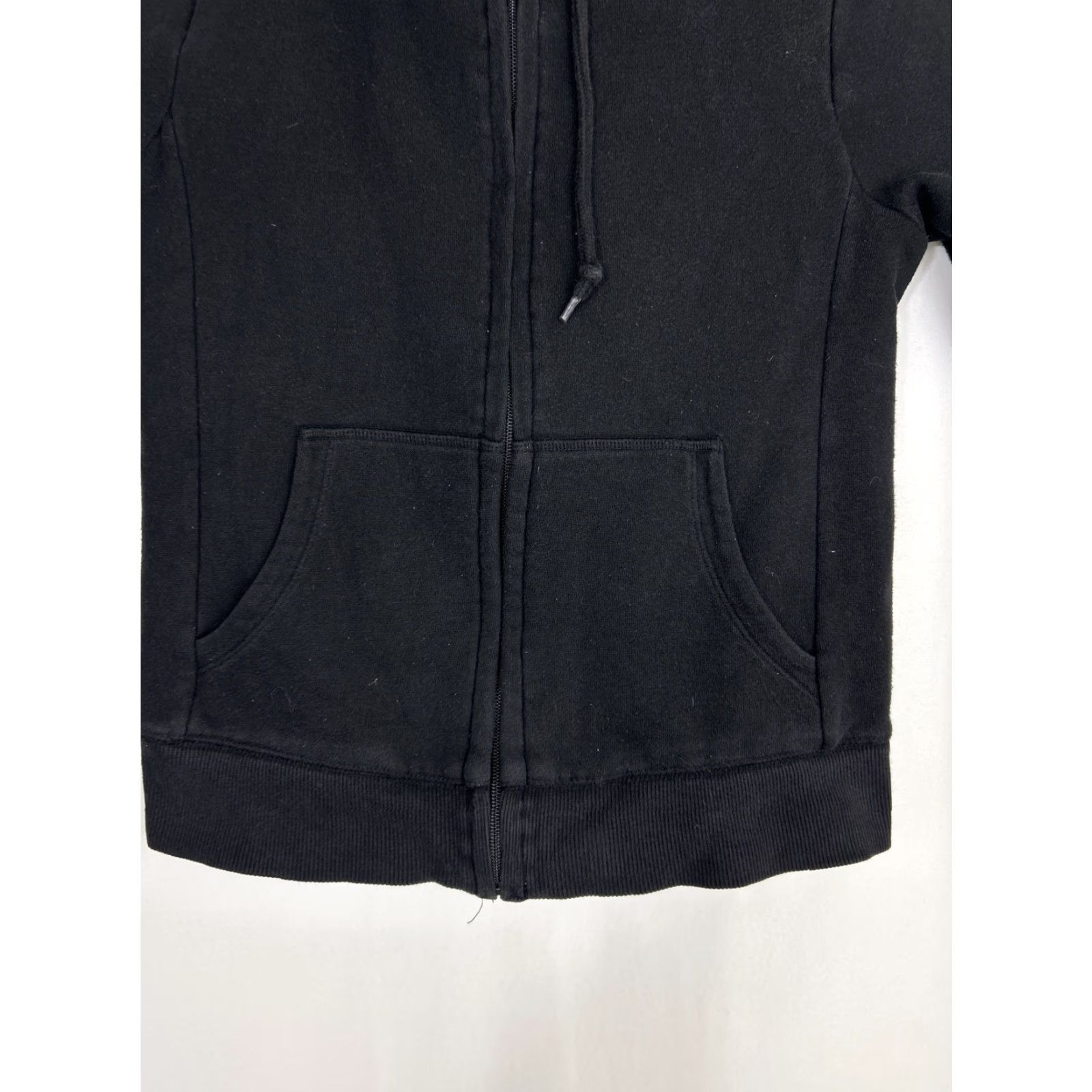 Uniqlo Uniqlo Womens XS Full Zip Hoodie Black Fuzzy Line Polyester Spandex Size XS / US 0-2 / IT 36-38 - 5 Thumbnail