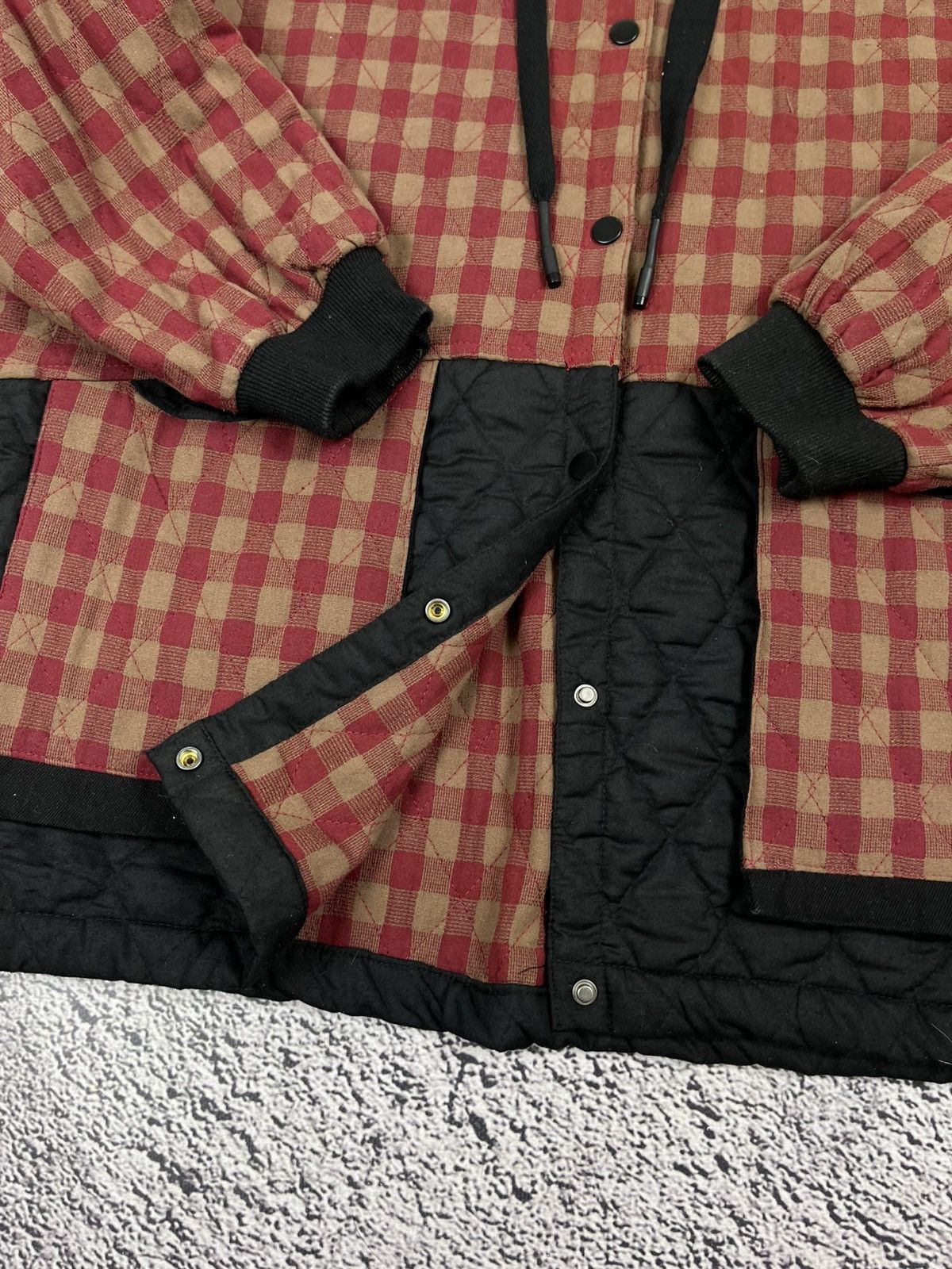 Vintage Japan Hooded Workwear Check Jacket Japan Work
