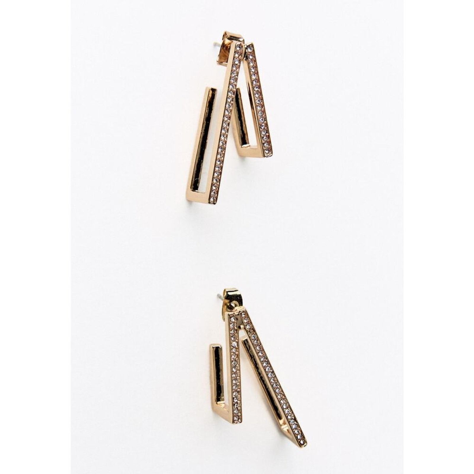 Zara Nwt- Zara - SPARKLY DOUBLE EARRINGS Size ONE SIZE - 3 Thumbnail