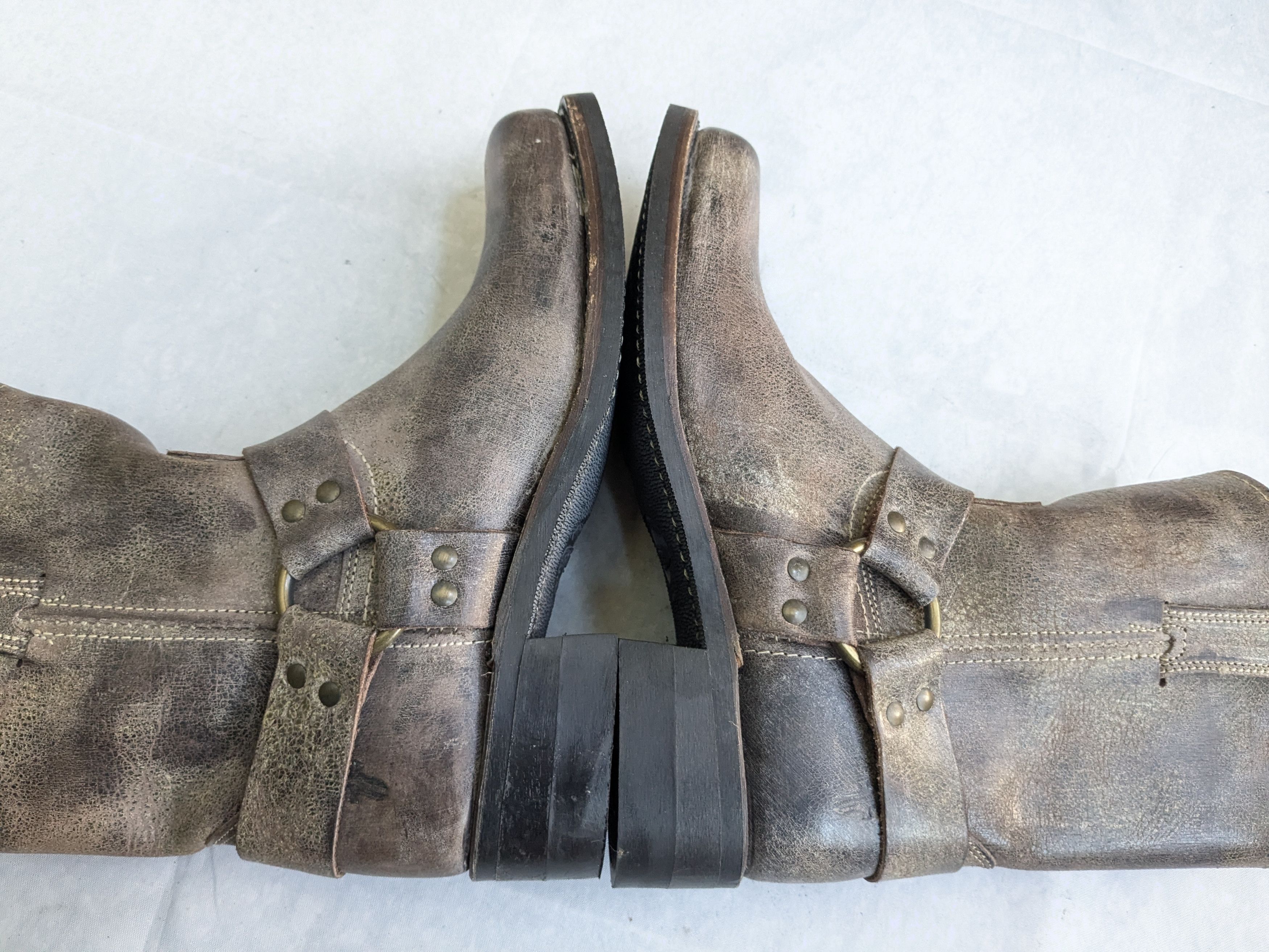 Frye Frye Harness Boots Brown Leather 9.5 M Leather Buckle Size US 9.5 / EU 42-43 - 5 Thumbnail