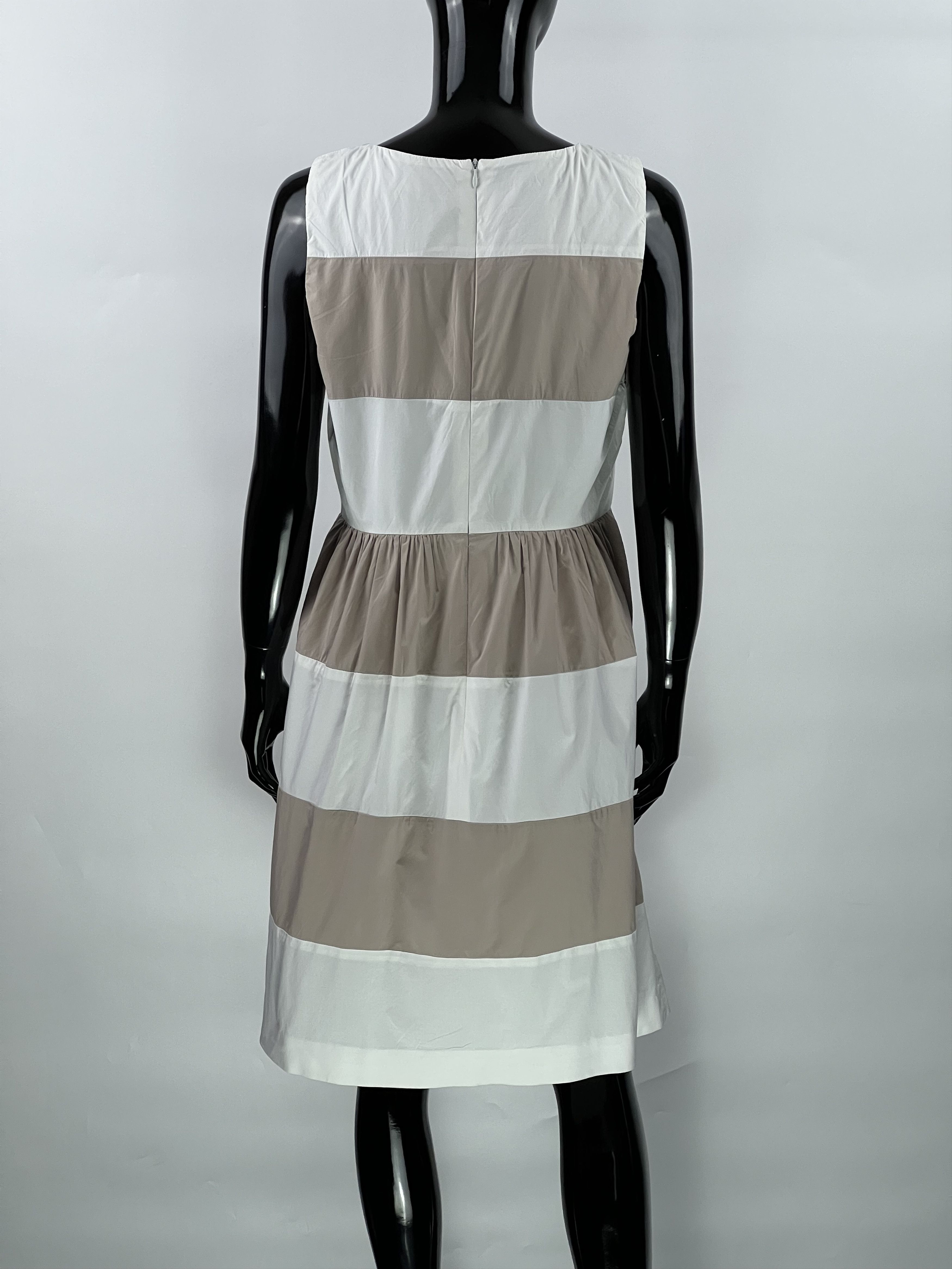 Peserico Peserico Beige White Sleeveless Dress Size IT44 Size M / US 6-8 / IT 42-44 - 4 Thumbnail