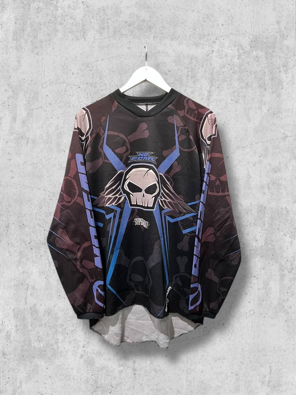 No Fear NO FEAR RACING MOTO JERSEY bike skull long sleeve tee vintag Size US M / EU 48-50 / 2 - 1 Thumbnail