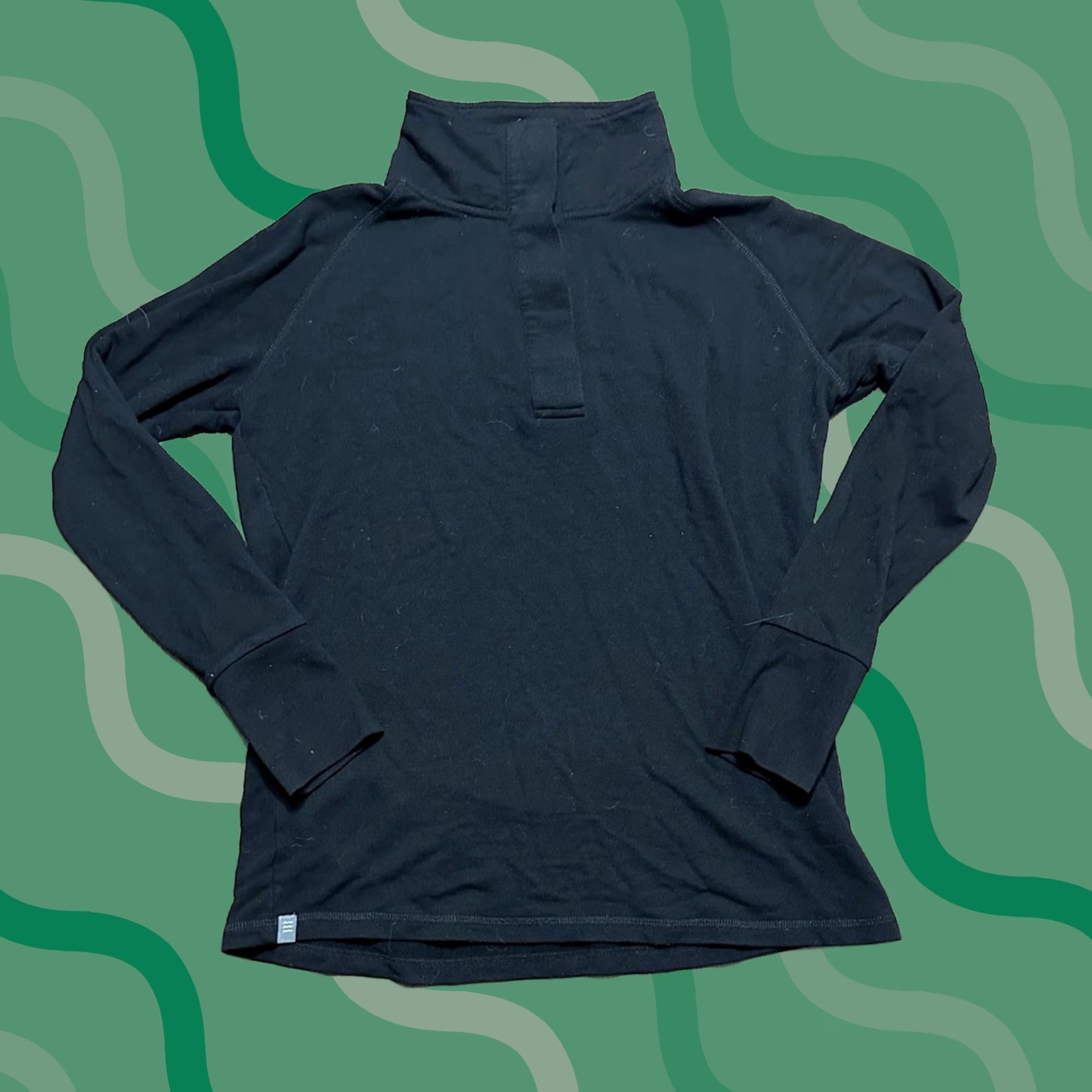 Vintage Free Fly Bamboo Fleece Sweater Men's Sz M Black Pullover Snap Button 1/4 Size US M / EU 48-50 / 2 - 1 Thumbnail