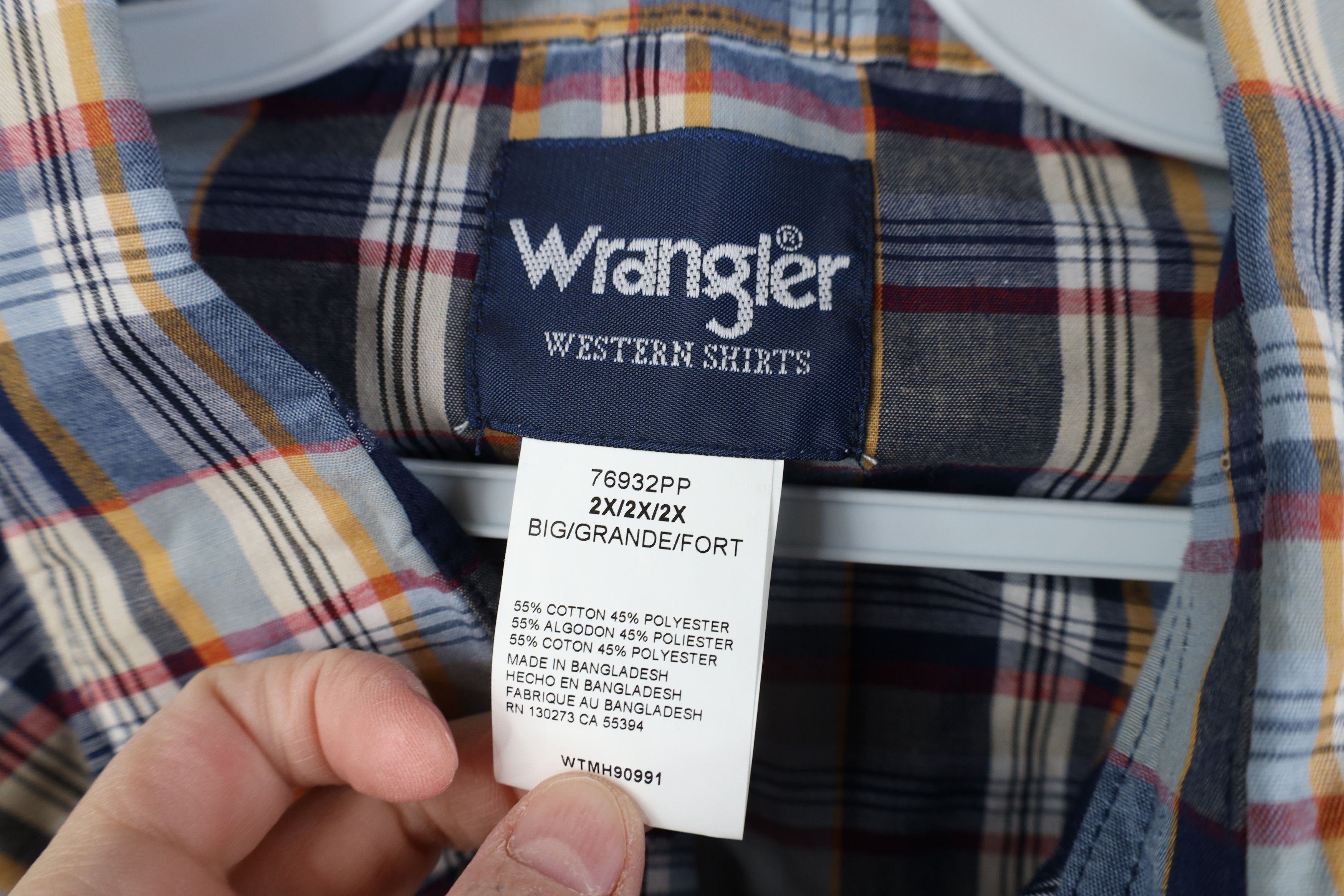 Wrangler Deadstock Vintage Y2K Wrangler Western Button Shirt Plaid Size US XXL / EU 58 / 5 - 9 Thumbnail
