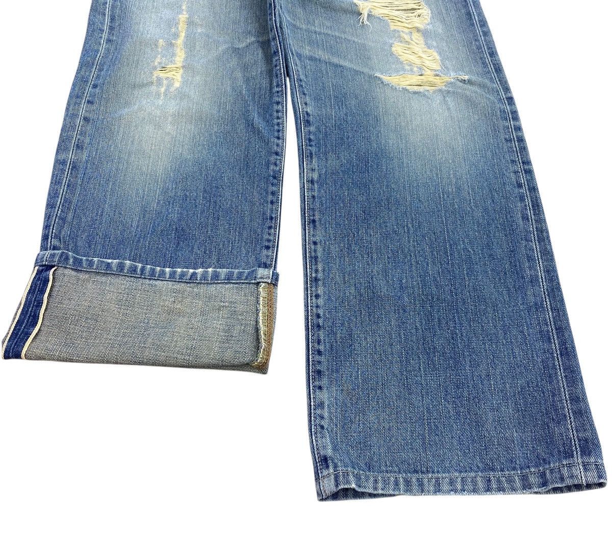 Edwin Edwin X Selvage Faded Wash Ripped Style Straight Leg Jeans Size US 33 - 5 Thumbnail