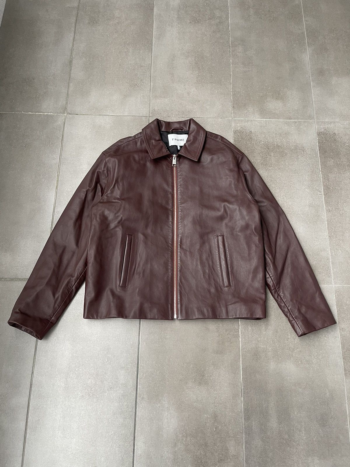 Frame !DS! SS23 Frame Burgundy Red Leather Jacket Size US M / EU 48-50 / 2 - 7 Thumbnail