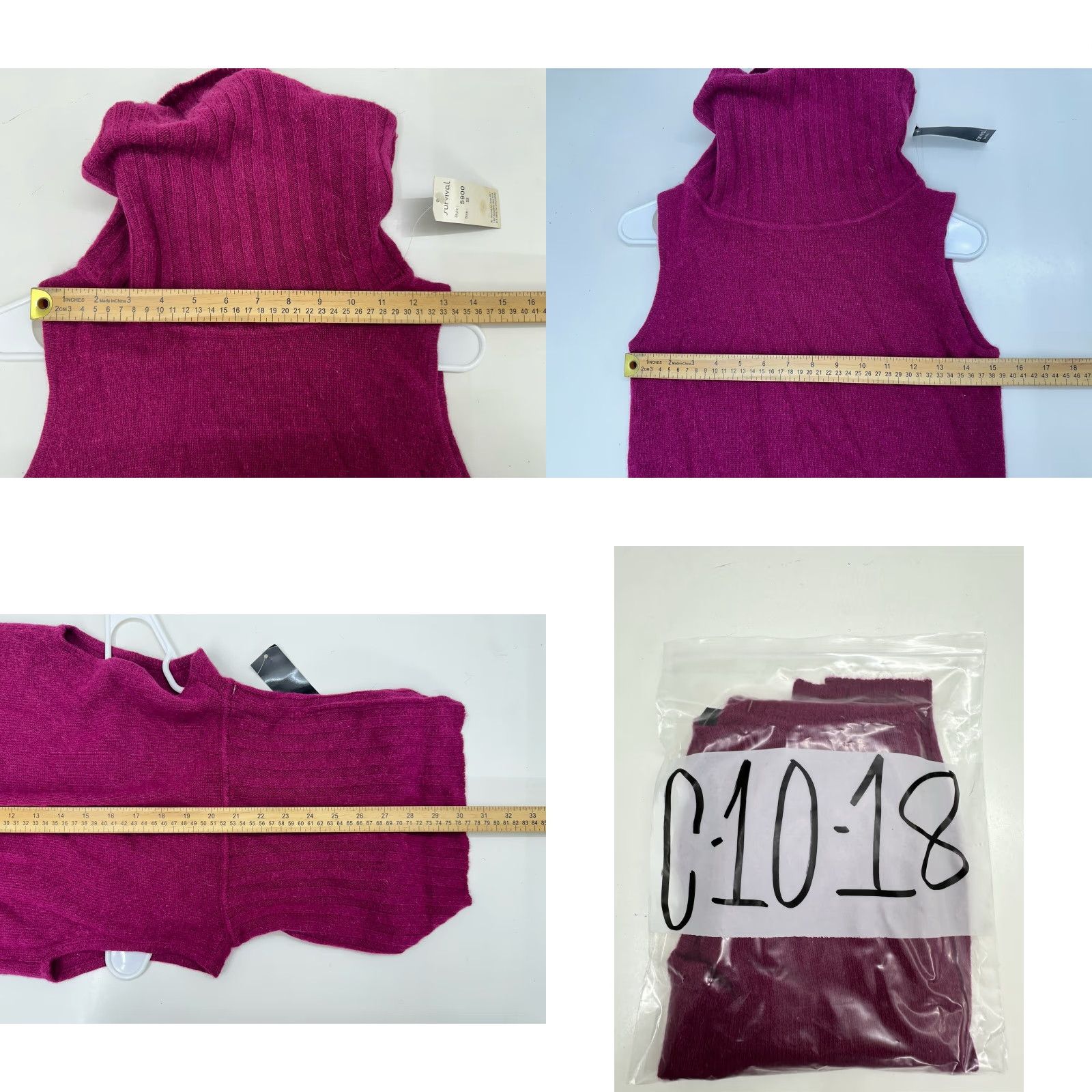 Vintage VTG Survival Womens Sleeveless Crowl Neck Sweater Tank Top Small Purple NWT Knit Angora Nylon Lambswool All Seasons Pullover 0? Size S / US 4 / IT 40 - 8 Thumbnail