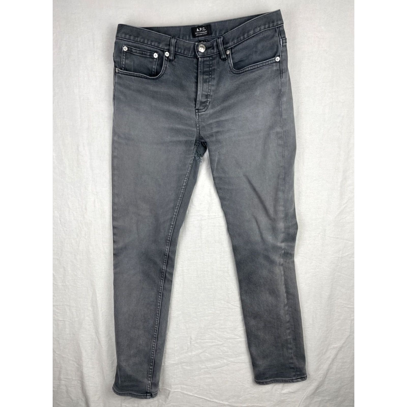 A.P.C. APC Jeans Mens 29x29 Black Petit Standard Button Fly Slim Droit Etroit Pants Size US 29 - 2 Thumbnail