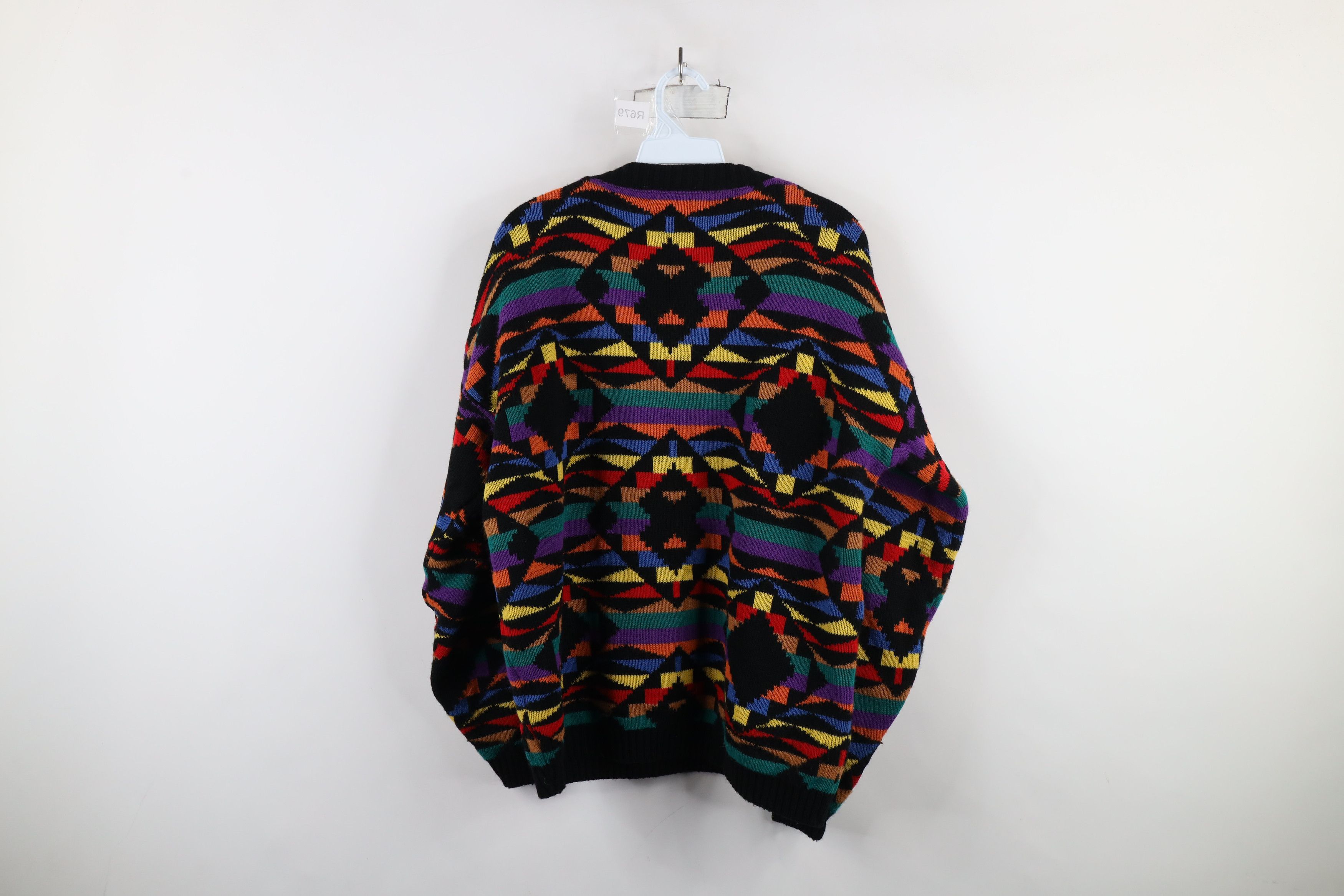 Vintage Vintage 90s Streetwear Rainbow Southwestern Knit Sweater USA Size US L / EU 52-54 / 3 - 7 Thumbnail