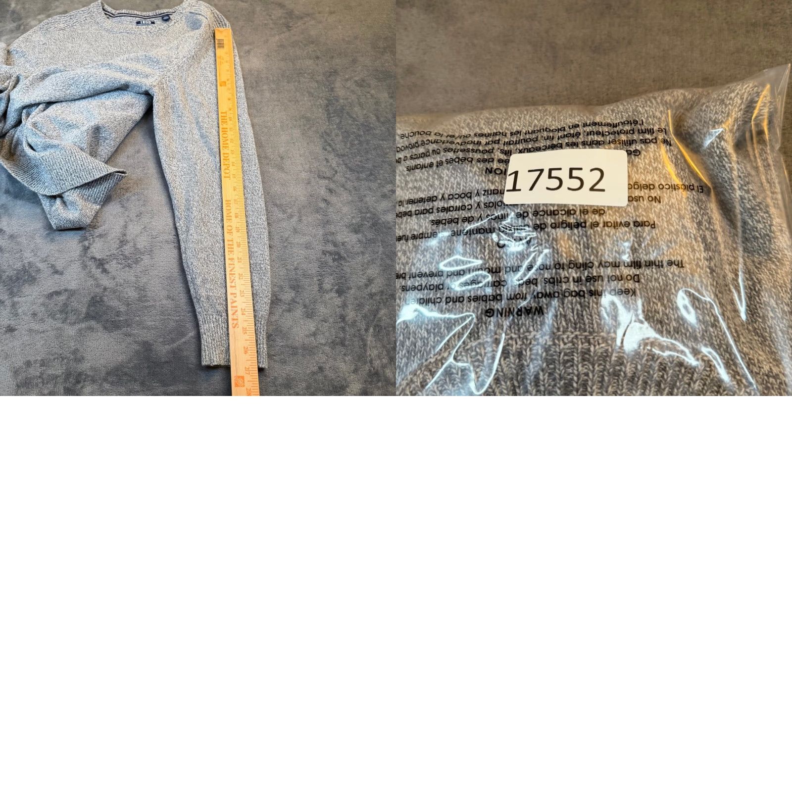 Izod VINTAGE IZOD Grey Marl Cotton Blend Crewneck Sweater Ribbed Trim Embroidered Logo Mens Large Size US L / EU 52-54 / 3 - 8 Thumbnail