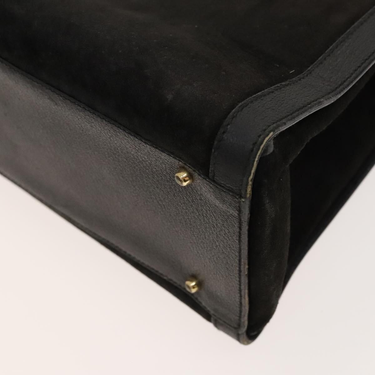 Gucci GUCCI Bamboo Hand Bag Suede Black Gold Size ONE SIZE - 15 Thumbnail