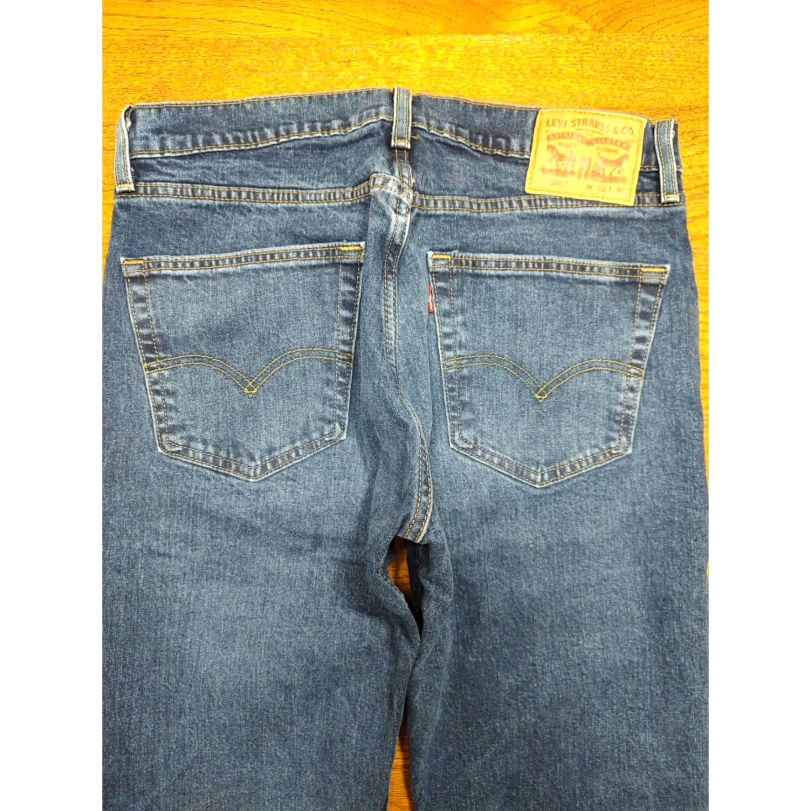 Levi's Levi's 505 Jeans Mens Regular Blue Straight Denim 32x30 5-Pocket Zip Belt Loops Size US 32 / EU 48 - 3 Thumbnail