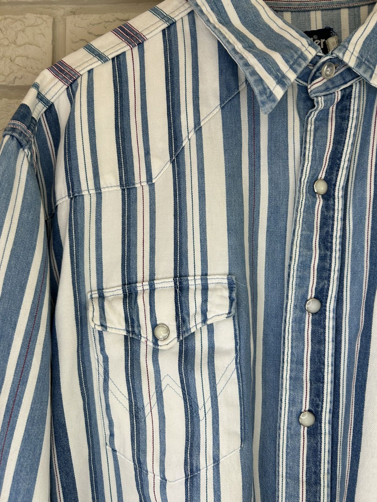 Wrangler Vintage 80s Wrangler Western X Long Tails Pearl Snap Size US XL / EU 56 / 4 - 5 Thumbnail