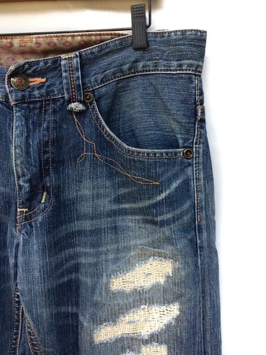 Japanese Brand Japanese Designer Brand Edwin Distressed Denim Pant Size US 35 - 3 Thumbnail