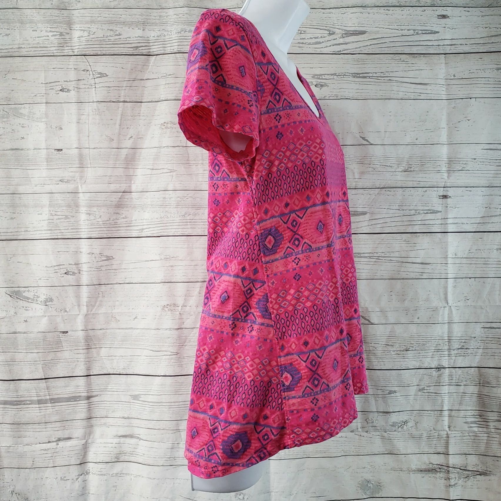 Pinko Fresh Produce Womens Tee XS Pink Purple Geometric Cotton Short Sleeve T-Shirt Casual Womens XS Pink Geometric Cotton Short Sleeve Size 26" / US 2 / IT 38 - 2 Thumbnail