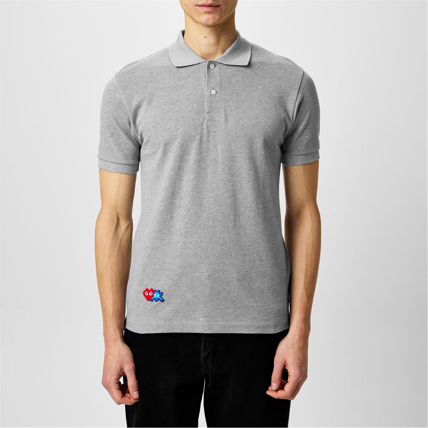 Comme des Garcons PLAY o1g2r1mq0426 Space Heart Polo Shirt in Grey Size US M / EU 48-50 / 2 - 3 Thumbnail