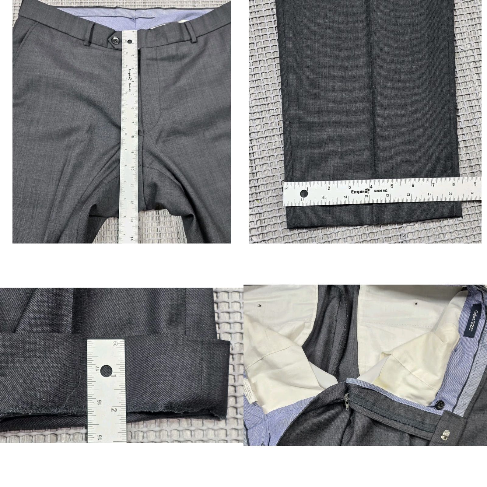 Vintage BALLIN Dress Pants Wool Flat Front Trousers 36x30 Men Regular Gray Size US 36 / EU 52 - 9 Thumbnail
