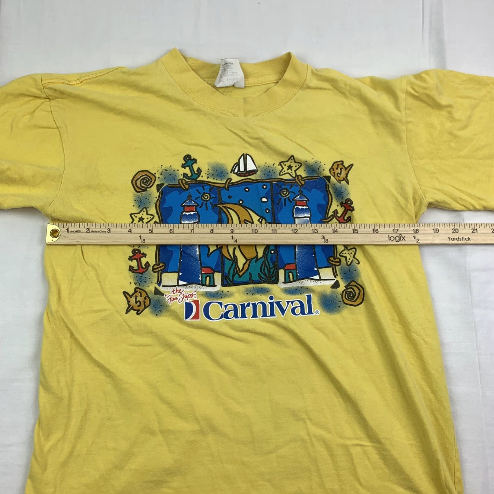 Vintage VINTAGE Carnival Cruise T Shirt Adult Medium Yellow Cruise Ship Sailing 90s Mens Size US M / EU 48-50 / 2 - 6 Thumbnail