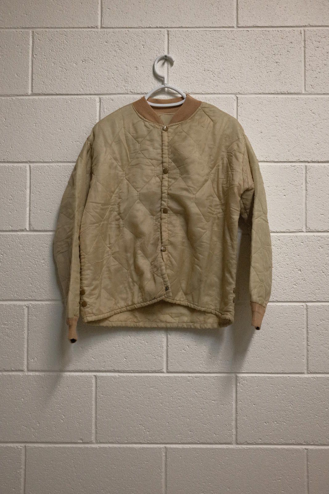 Unknown London Cozy Beige Quilted Button-Up Jacket with Ribbed Trim SIZE M Size US M / EU 48-50 / 2 - 1 Thumbnail