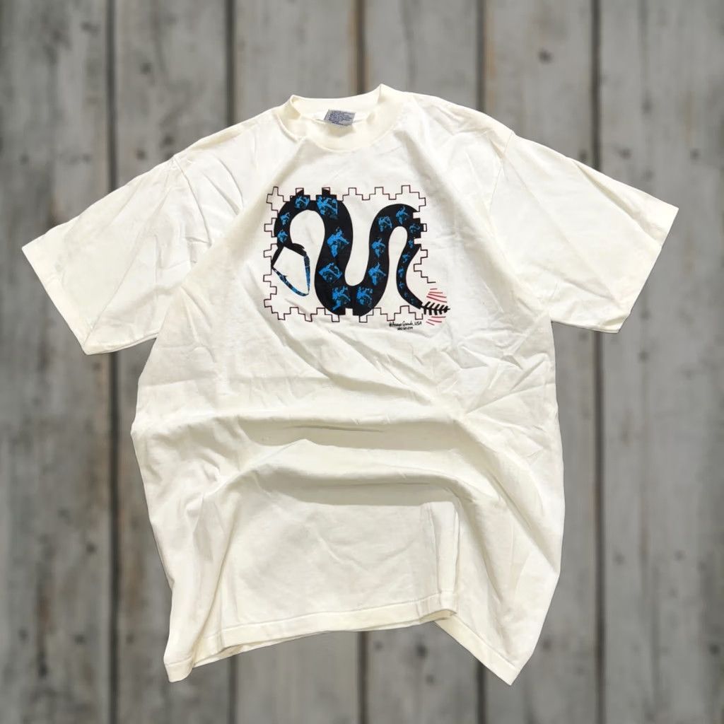 Vintage VINTAGE Unbranded T-shirt Snake Patterned All Sports 100% Cotton XL Men's Regular Single Stitch Shirt Mens XL Snake Patterned T-shirt Size US XL / EU 56 / 4 - 1 Thumbnail