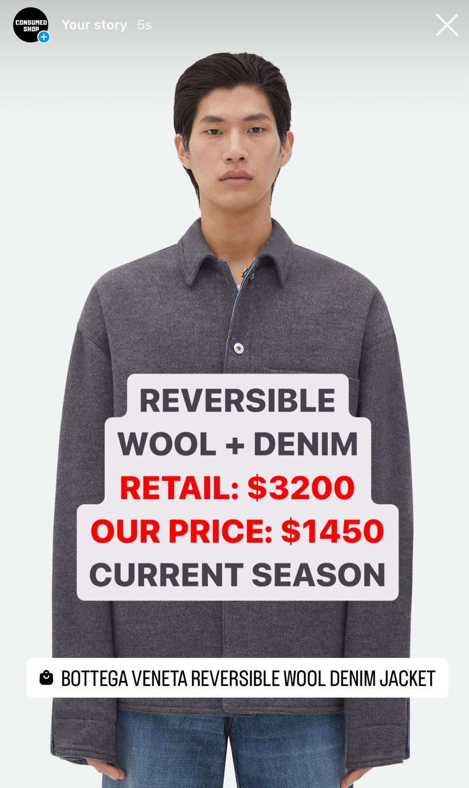Bottega Veneta 💥$3.6K VALUE💥 Reversible Wool Denim Jacket Size US S / EU 44-46 / 1 - 6 Thumbnail