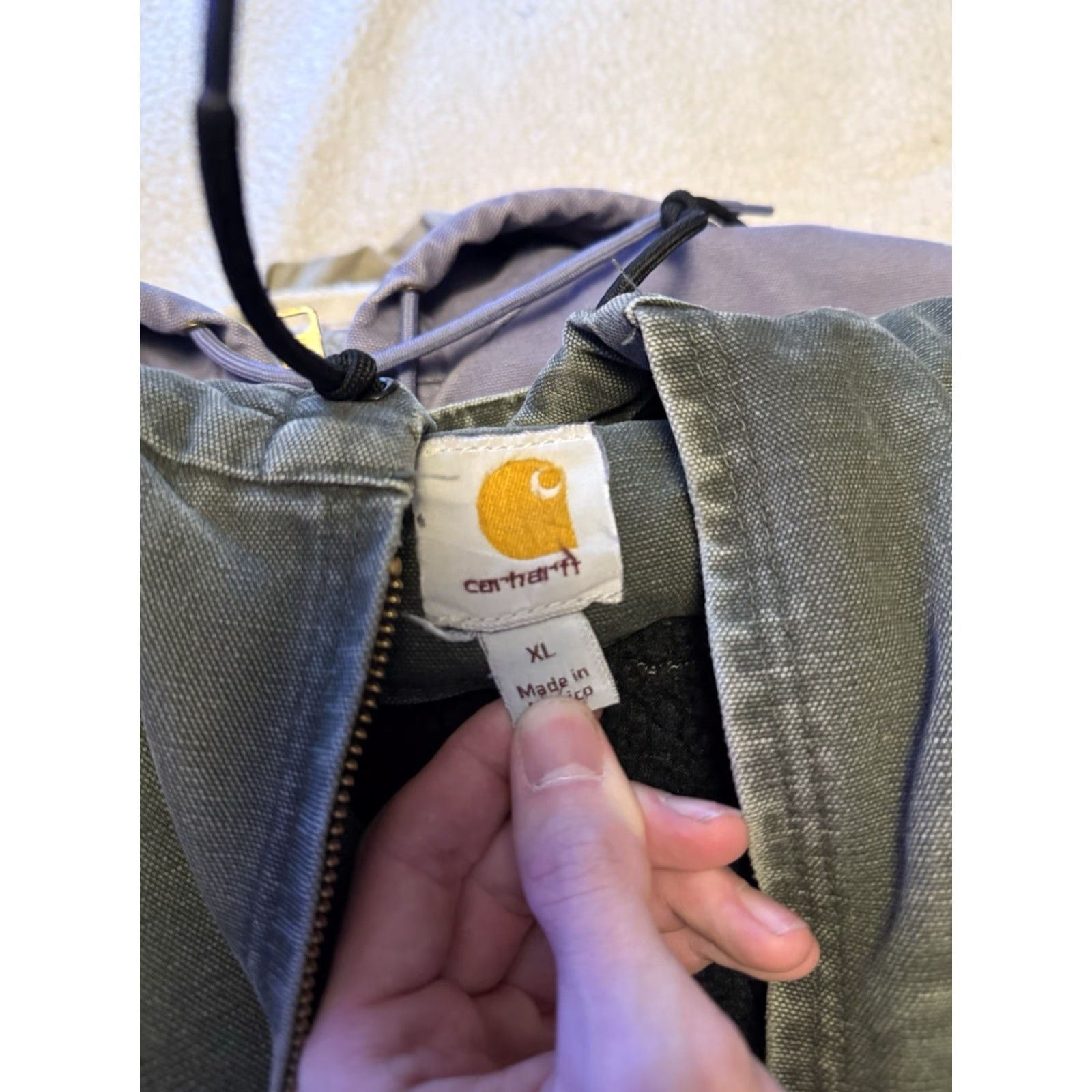 Carhartt VINTAGE Carhartt Hooded Jacket Moss Green Cotton Zip Detroit XL Men Size US XL / EU 56 / 4 - 2 Thumbnail