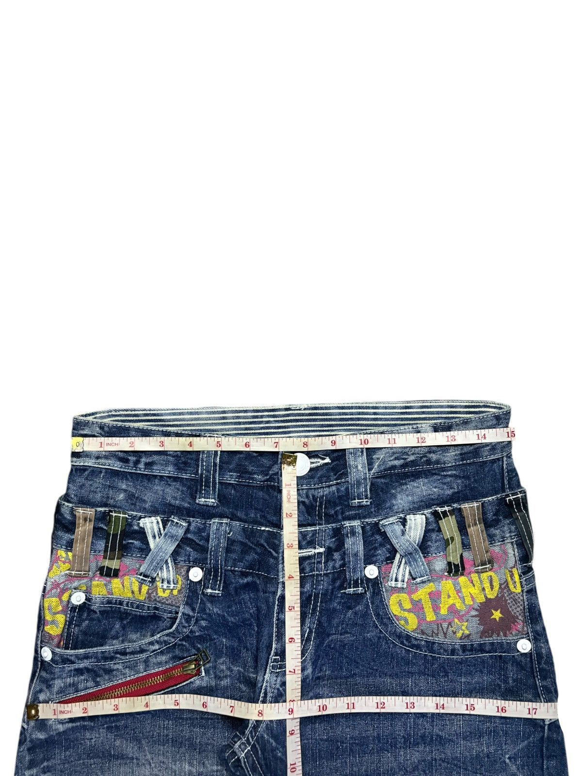 Japanese Brand Vintage Japanese Double Focus Double Waist Printed Jeans Size US 30 / EU 46 - 12 Thumbnail