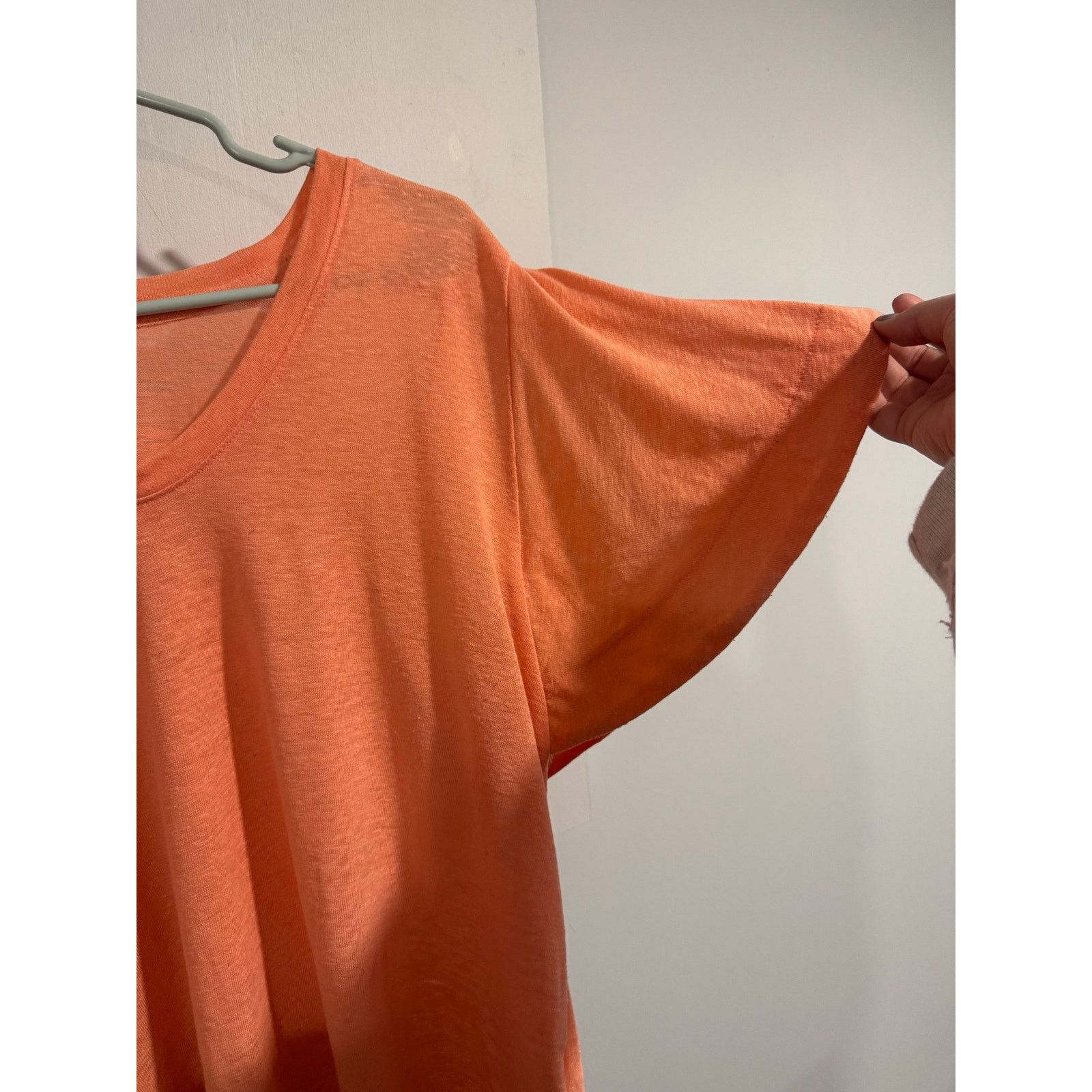 Other A New Day Linen Scoop Neck Flutter Sleeve Size Large Peach Size L / US 10 / IT 46 - 3 Thumbnail