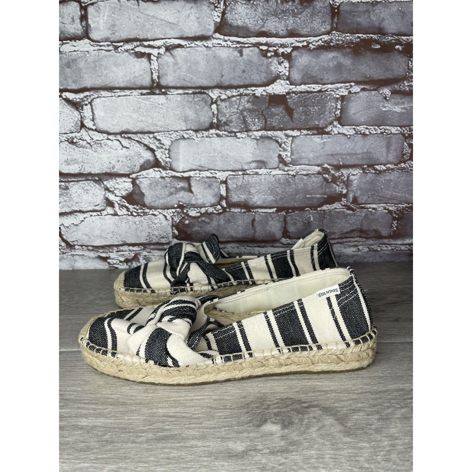 Soludos Soludos Striped Espadrille Bow Blue Cream Nautical Shoes Wom Size US 9 / IT 39 - 18 Thumbnail
