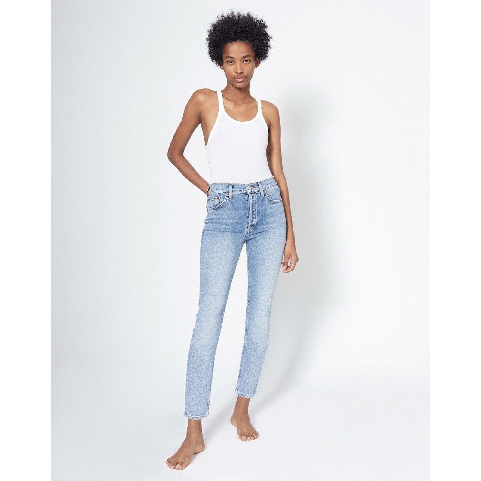 RE/DONE Re/Done Originals High Rise Ankle Crop Jeans 25 Size 25" / US 0 / IT 36 - 2 Thumbnail