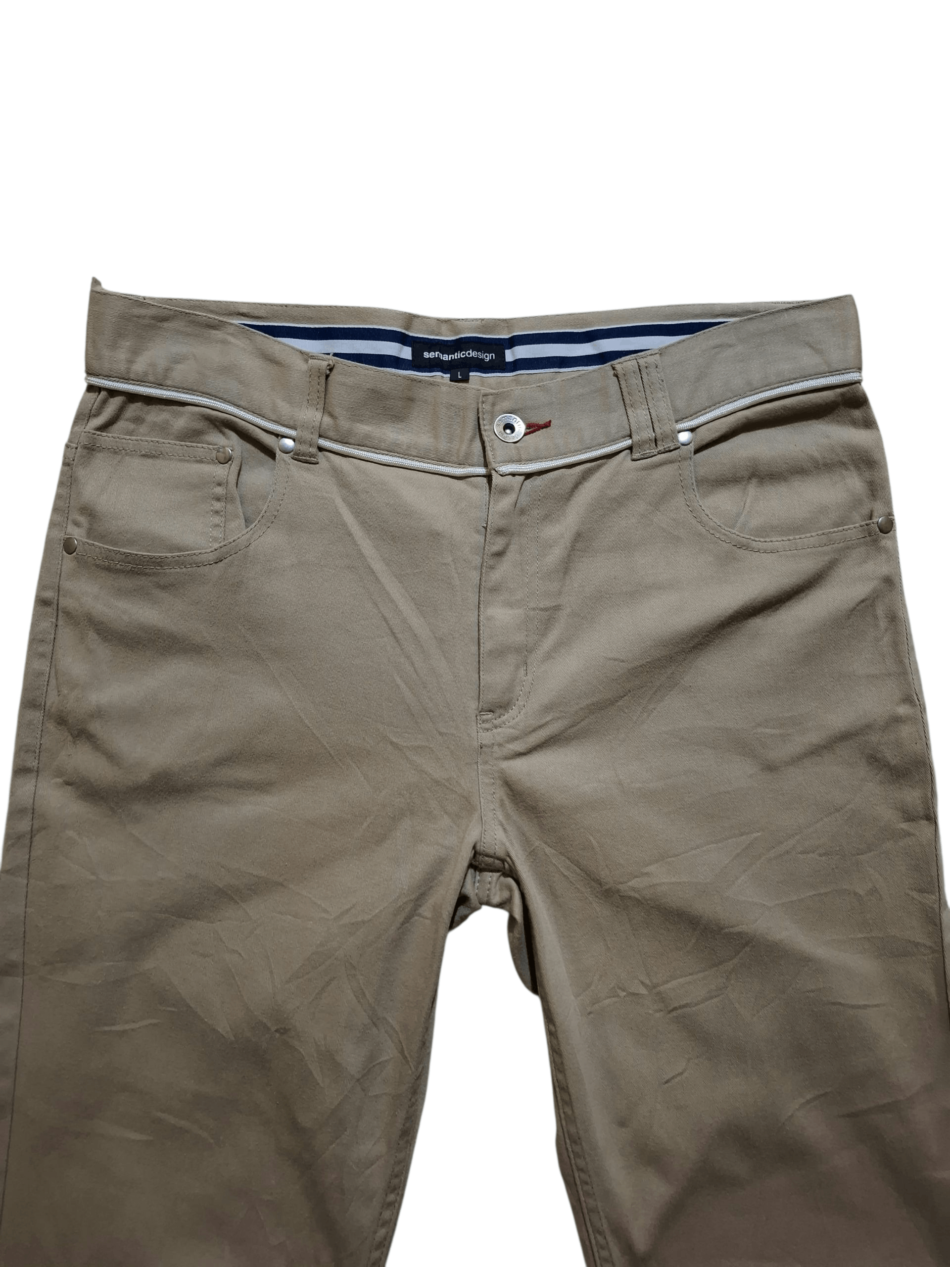 semanticdesign RARE Semanticdesign Japan Khaki Chinos Unique Zipper Pockets Size US 32 / EU 48 - 3 Thumbnail