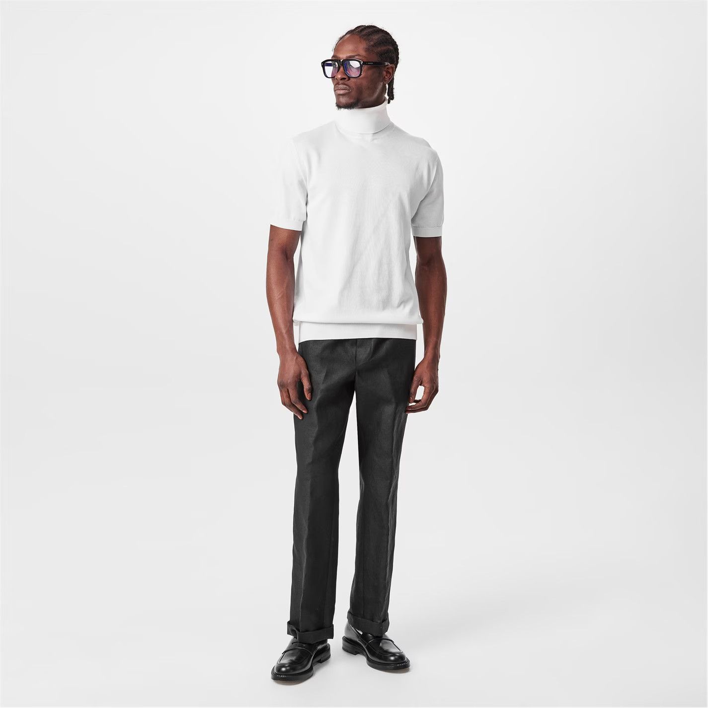Dolce & Gabbana o1g2r1mq0426 Short Sleeve Turtleneck Knitted Top in White Size US M / EU 48-50 / 2 - 6 Thumbnail
